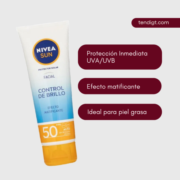 Nivea | Protector Solar Facial Sun Control De Brillo Fps 50+ – 50ml
